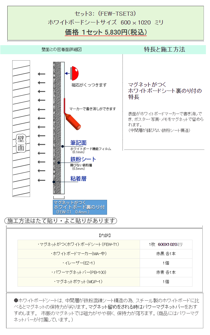 �ۥ磻�ȥܡ��ɥ����ȥ��åȡ��ޥ��ͥåȤ��Ĥ�΢�Τ��վܺ�(���֡�FEW-TSET)