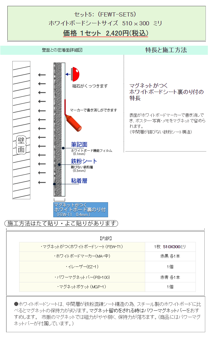 �ۥ磻�ȥܡ��ɥ����ȥ��åȡ��ޥ��ͥåȤ��Ĥ�΢�Τ��վܺ�(���֡�FEW-TSET)