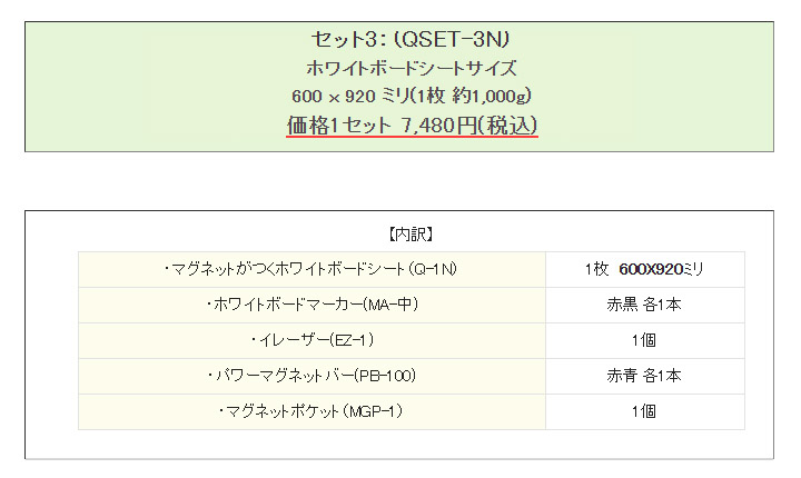 �ۥ磻�ȥܡ��ɥ����ȥ��åȡ��ޥ��ͥåȤ��Ĥ��������ù��ܺ�(���֡�QSET-3)